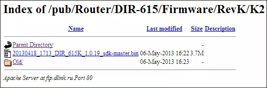 Firmware 1.0.19 maka Di-615 K2 na weebụsaịtị D-Link