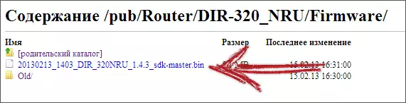 Die nuutste amptelike Firmware Dir-320 op die D-Link-webwerf