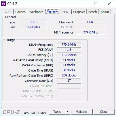 MEMORY tab in CPU-Z
