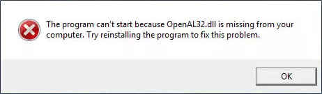 OpenAL32.dll eroare în joc