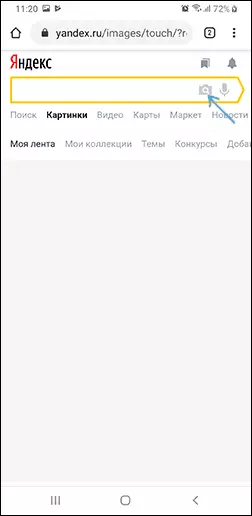 Vyhledávání podle obrázku z Yandex