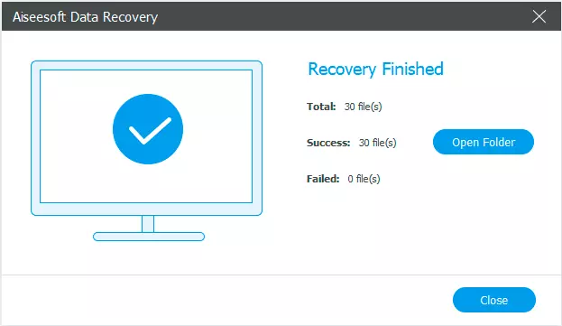 Data recovery has passed successfully