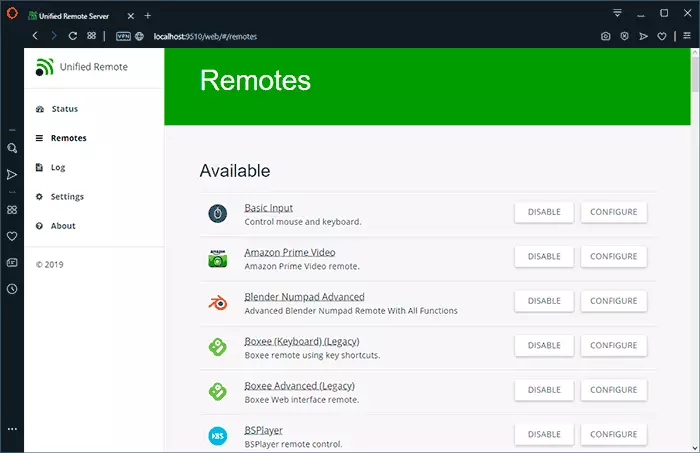 Configuring Unified Remote Server
