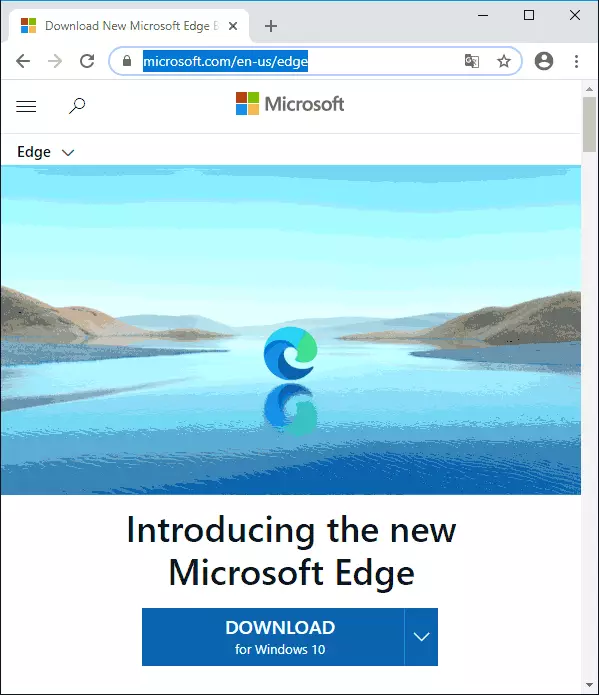 Microsoft Edge Chromium'u Download