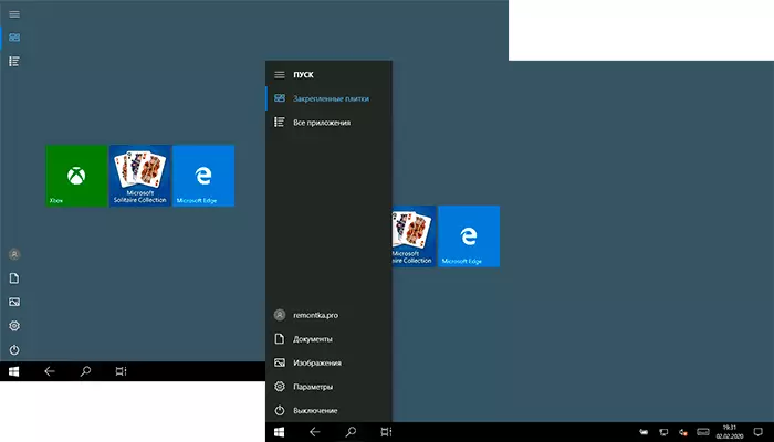 Tuiles au lieu de bureau avec des icônes dans Windows 10