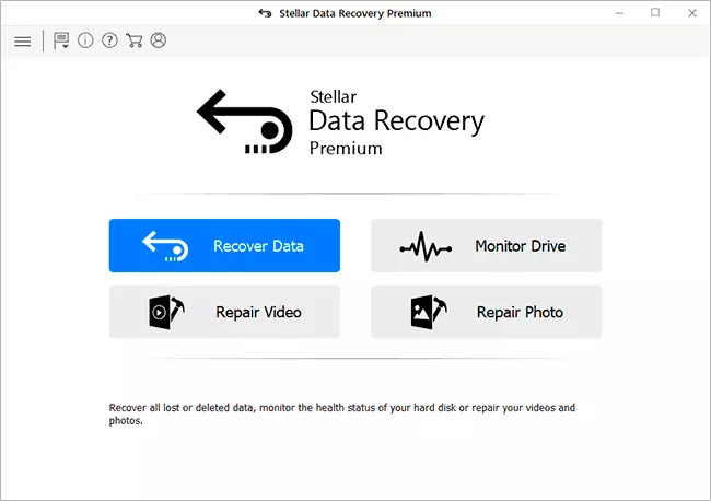 Main window Stellar Data Recovery Premium