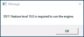 Error message DX11 FEATURE LEVEL 10.0 IS Required to Run The Engine when starting the game