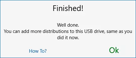 The loading flash drive is successfully created