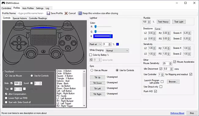 Profile Setup in DS4Windows
