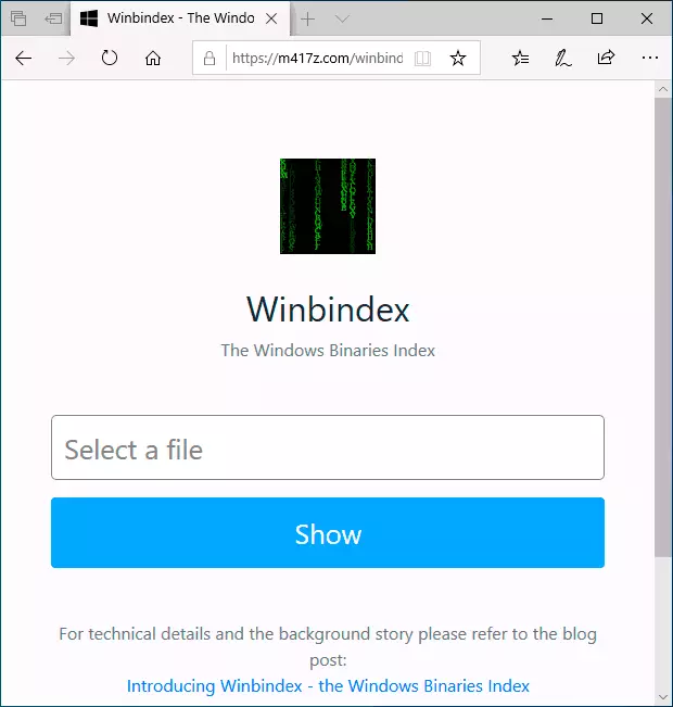 página principal WinBindex