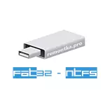 Convertir una unitat flash USB o un disc de FAT32 a NTFS