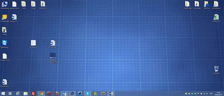 Desktop yangu Windows 8.1 Bluu.