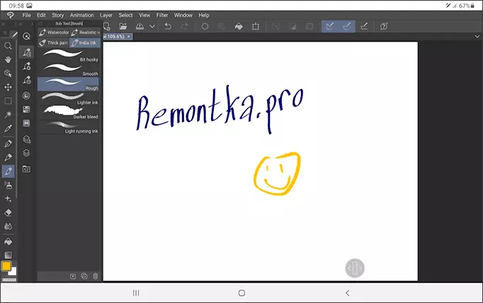 Drawing in Clip Studio on Galaxy Tab S7