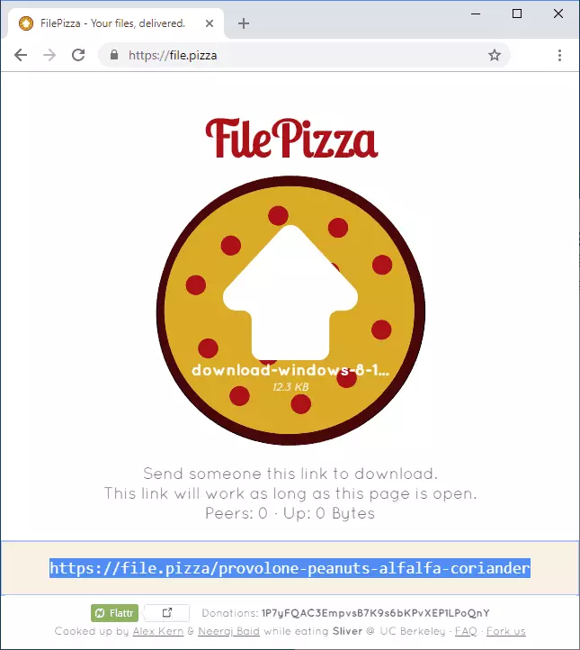 Transfert de fichier en pizza de fichier
