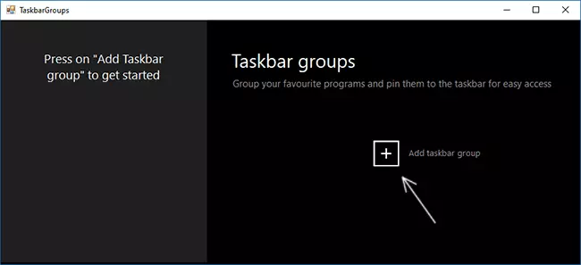 Main window Taskbar Groups