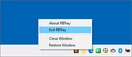 RBTray program menu