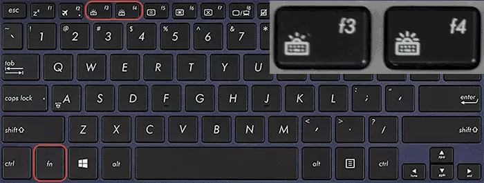 ASUS keyboard backlighting keys
