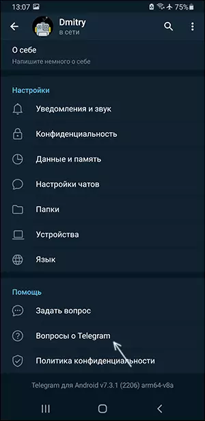 Open item questions about Telegram