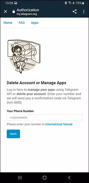 Delete account telegrams forever