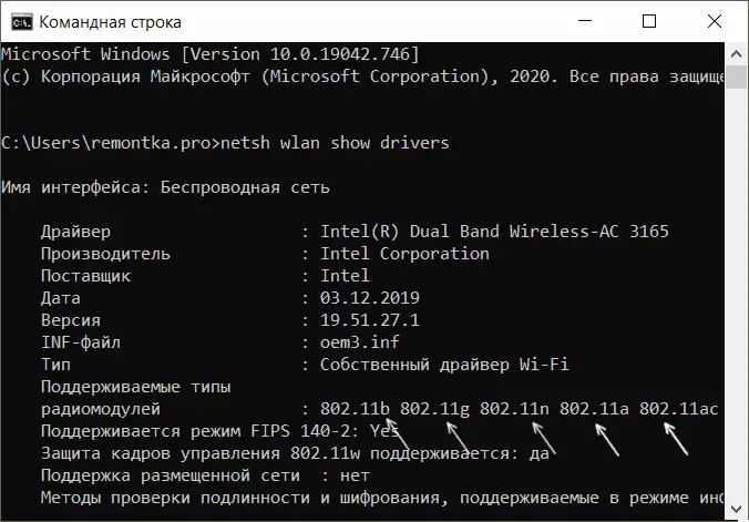 Support for network 5 GHz on the command prompt