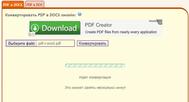 Daga PDF a cikin kalma a cikin sauya Expebonfree.com