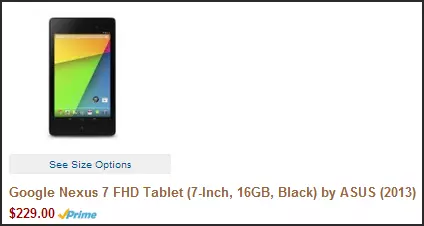 Nexus 7 2013 планшеті Amazon-да