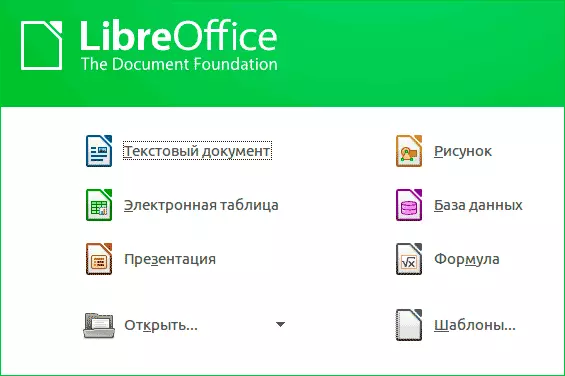 LibreOffice office package menu