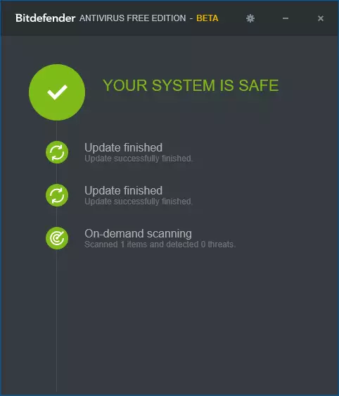 Бясплатны антывірус Bitdefender для Windows 10