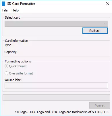 Carte mémoire SD Formatter