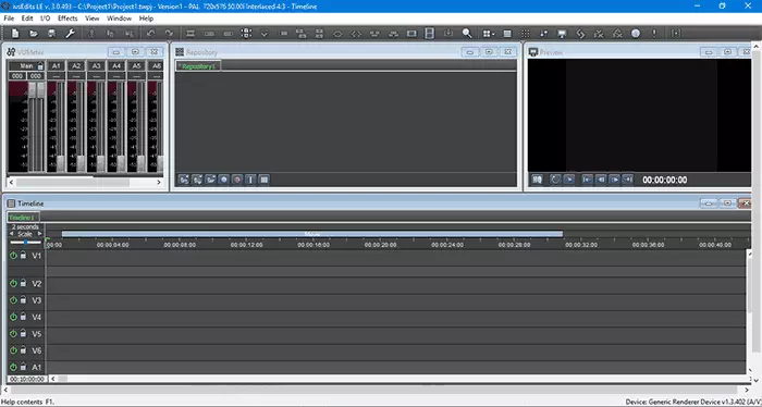 The main window of the iVSEDITS video editor