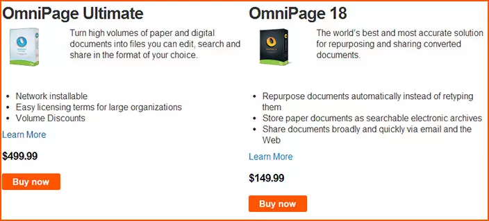 ราคาโปรแกรม Omnipage
