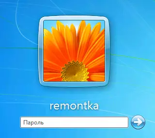 חלון קלט הסיסמה של Windows 7