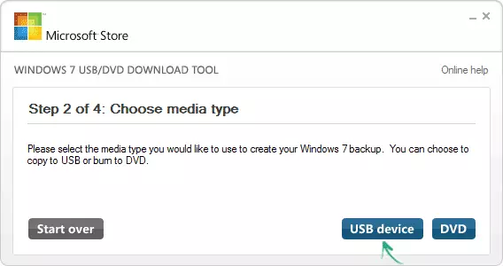 USB or DVD selection