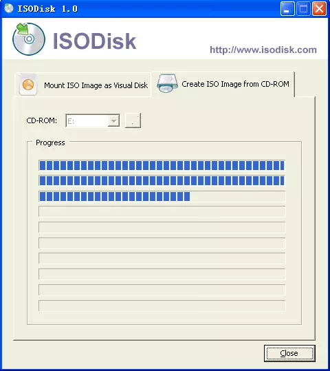 Стварэнне файла ISO у ISODisk
