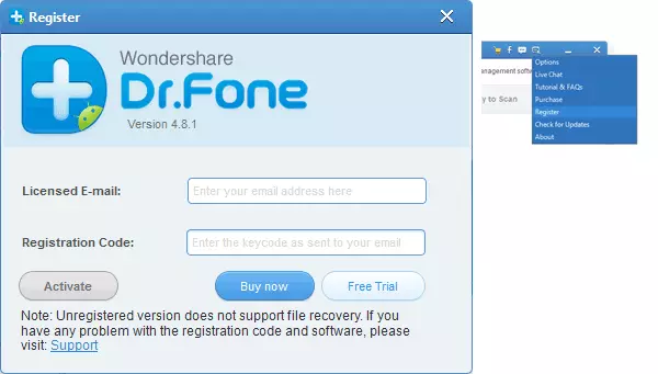 Registration of Dr. Fone