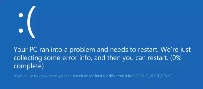 Inaccessible_Boot_Device error in Windows 10