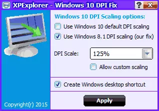 Programa de fixación de Windows 10 borroso DPI