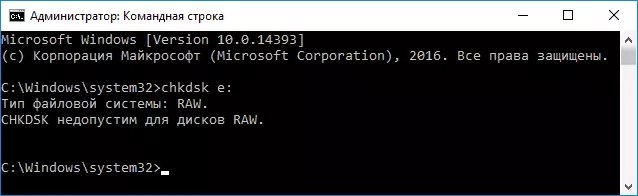 Chkdsk will not allow RAW for disks