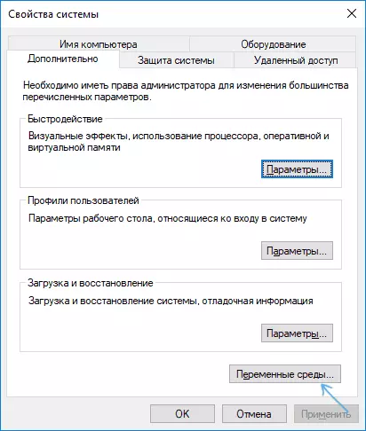 Nastavení proměnných prostředí v systému Windows