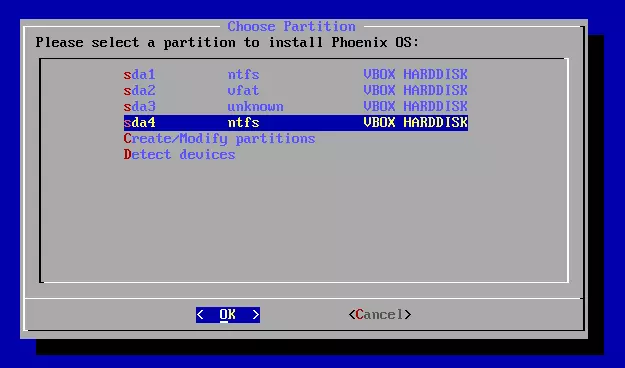 Pag-instalar sa Phoenix OS gikan sa ISO nga imahe