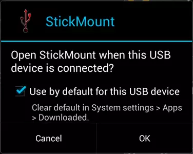 Connecting a flash drive in Stickmount
