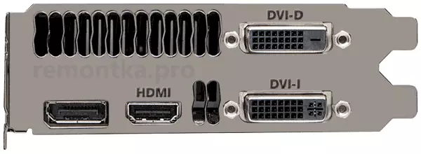 HDMI and VGA connectors on a video card