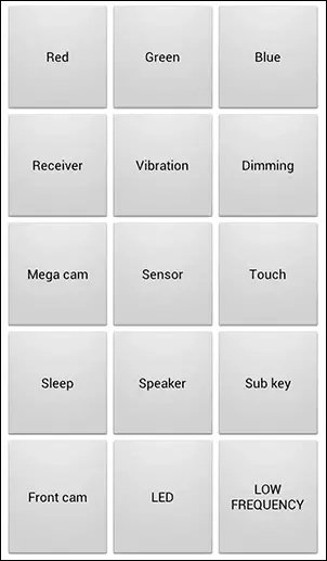 Android servisa izvēlne Samsung