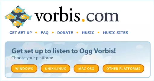 იტვირთება კოდეკი Vorbis OGG ოფიციალური ვებ-გვერდიდან
