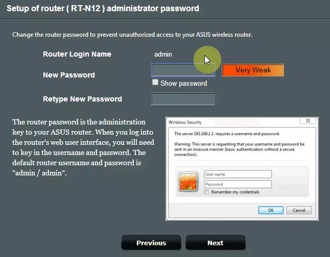 Changing administrator password