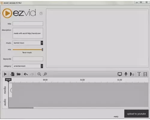 Video Editor och skärm inspelning i Ezvid