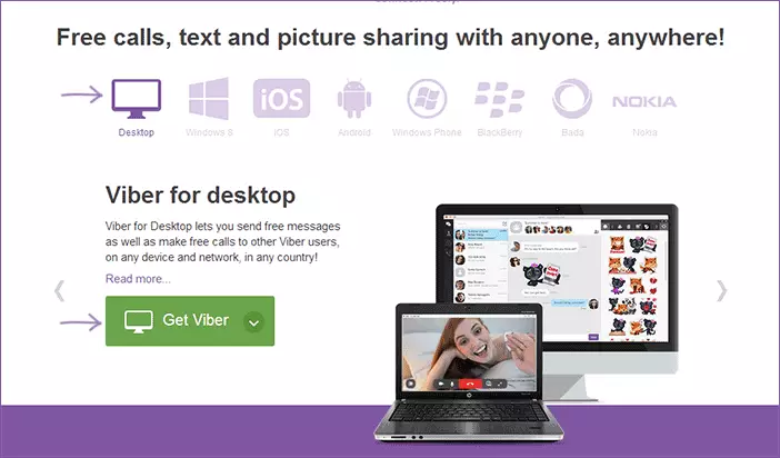 Unduh Viber untuk komputer dari situs resmi