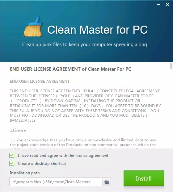 Memasang Master Bersih untuk PC
