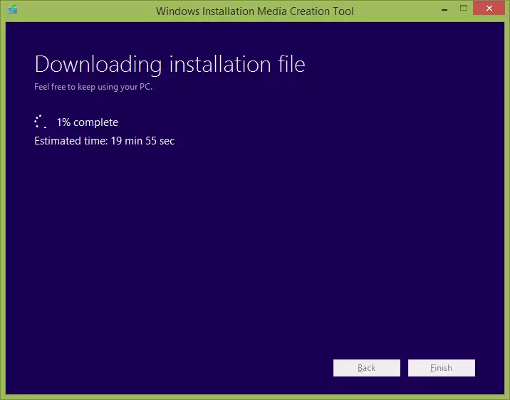 Завантаження інсталяційних файлів Windows 8.1
