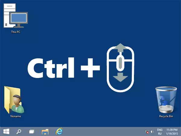 Zmanjšane ikone z miško in CTRL